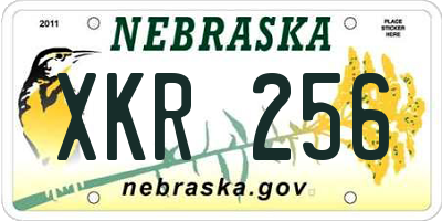 NE license plate XKR256