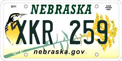 NE license plate XKR259