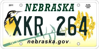 NE license plate XKR264
