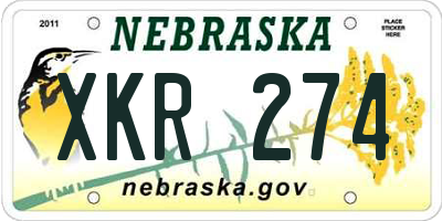 NE license plate XKR274