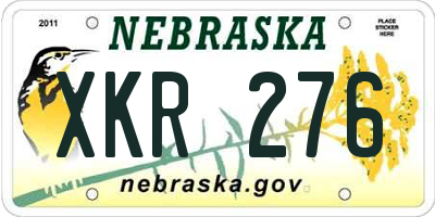 NE license plate XKR276