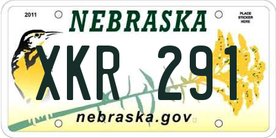 NE license plate XKR291