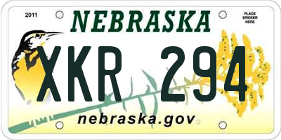 NE license plate XKR294