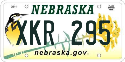 NE license plate XKR295