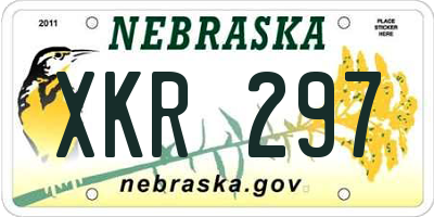 NE license plate XKR297