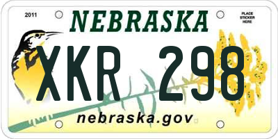 NE license plate XKR298