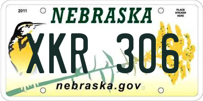 NE license plate XKR306