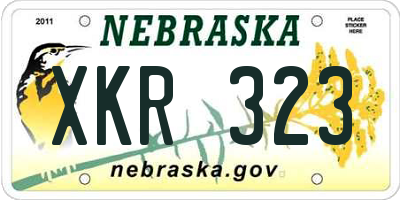 NE license plate XKR323