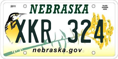 NE license plate XKR324
