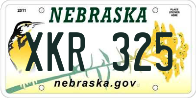 NE license plate XKR325