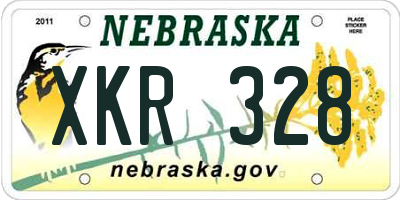 NE license plate XKR328