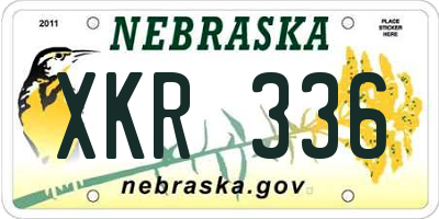 NE license plate XKR336