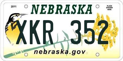 NE license plate XKR352