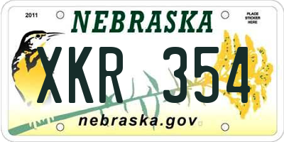 NE license plate XKR354