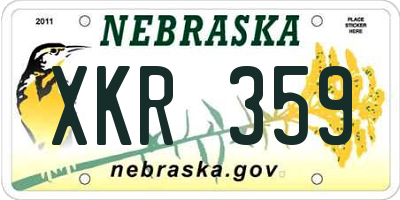 NE license plate XKR359