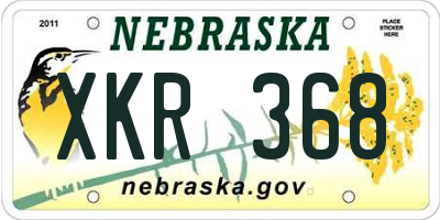 NE license plate XKR368