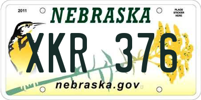 NE license plate XKR376