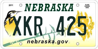 NE license plate XKR425
