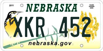 NE license plate XKR452