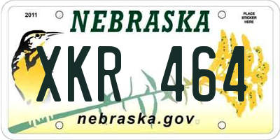 NE license plate XKR464