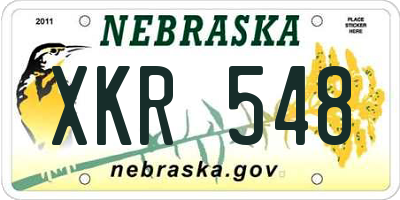 NE license plate XKR548