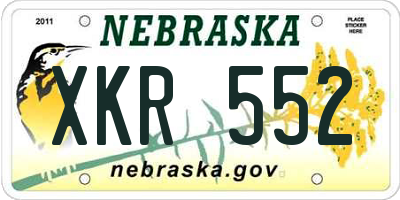 NE license plate XKR552