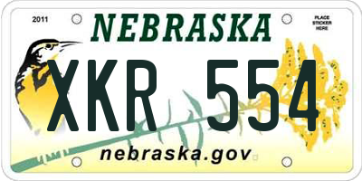 NE license plate XKR554