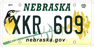 NE license plate XKR609