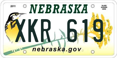 NE license plate XKR619