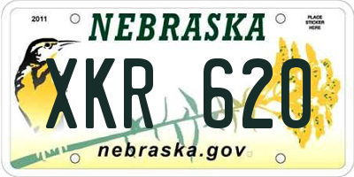 NE license plate XKR620