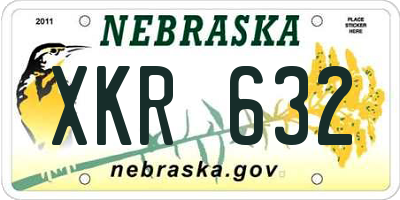 NE license plate XKR632