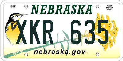 NE license plate XKR635