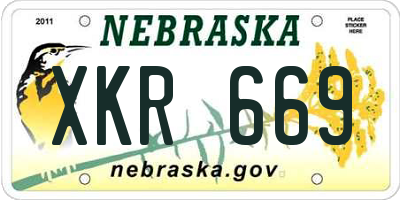 NE license plate XKR669