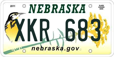 NE license plate XKR683