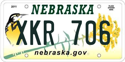 NE license plate XKR706