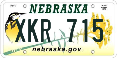 NE license plate XKR715