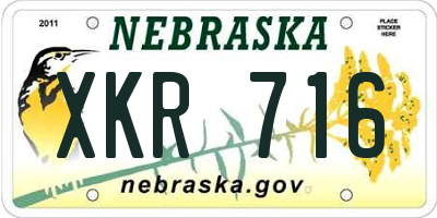 NE license plate XKR716
