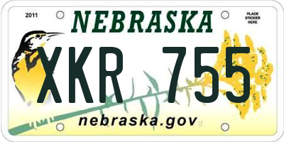NE license plate XKR755