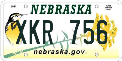 NE license plate XKR756
