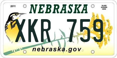 NE license plate XKR759