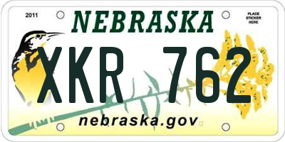 NE license plate XKR762