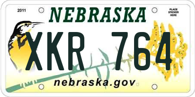 NE license plate XKR764