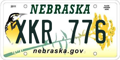 NE license plate XKR776