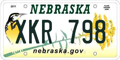 NE license plate XKR798