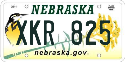 NE license plate XKR825