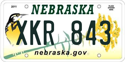 NE license plate XKR843