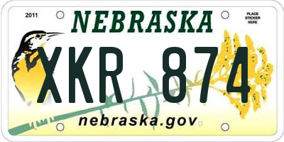 NE license plate XKR874