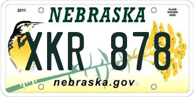 NE license plate XKR878