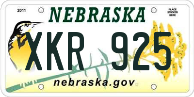 NE license plate XKR925