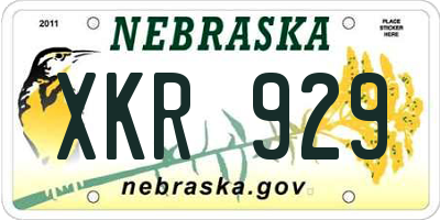 NE license plate XKR929